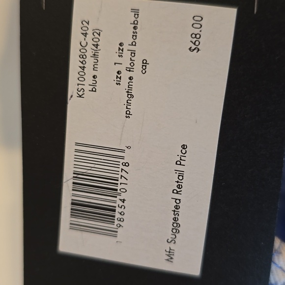 Kate Spade Blue Cap with White Floral Design - Picture 8 of 8